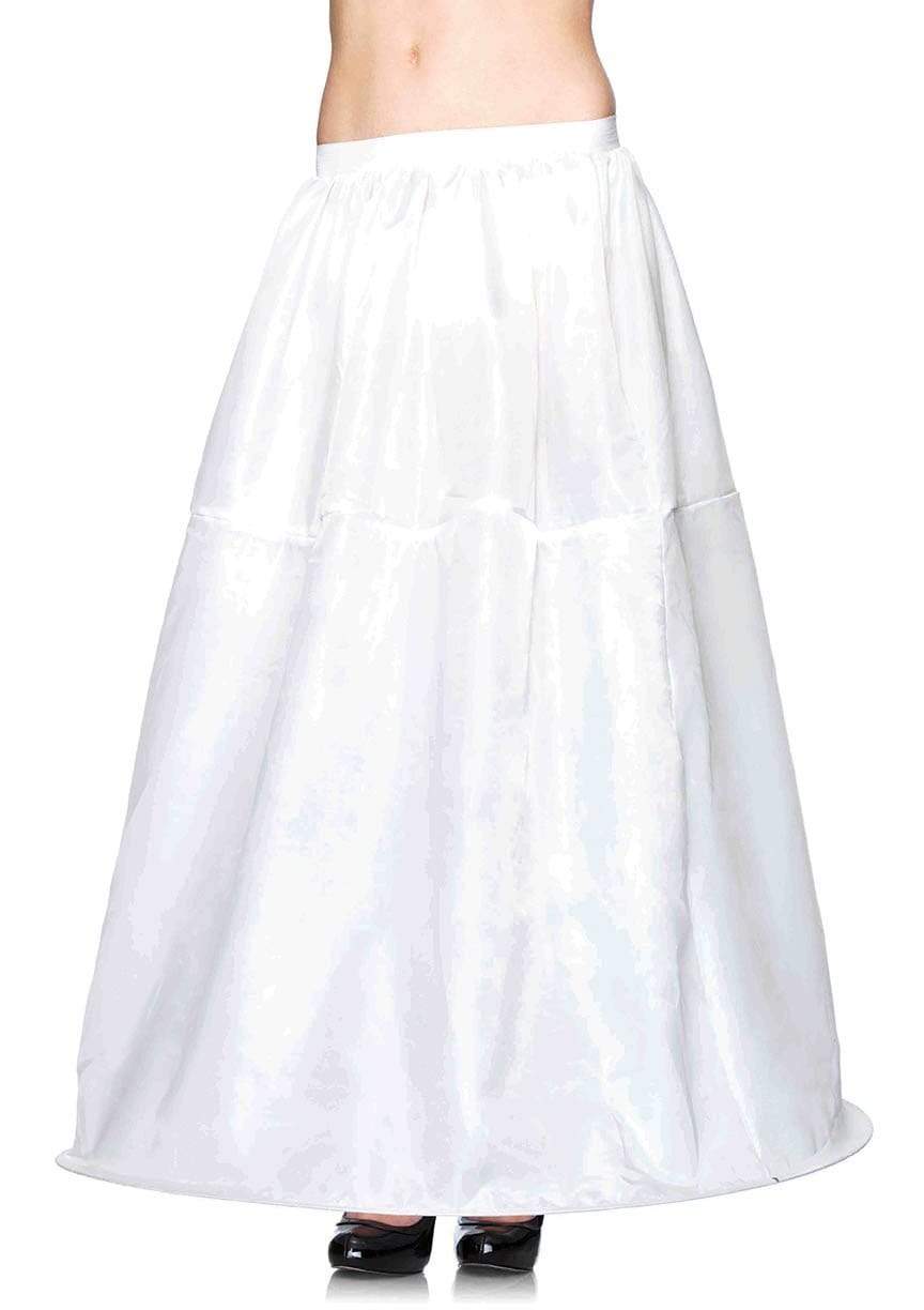 Full Length Solid White Hoop Skirt