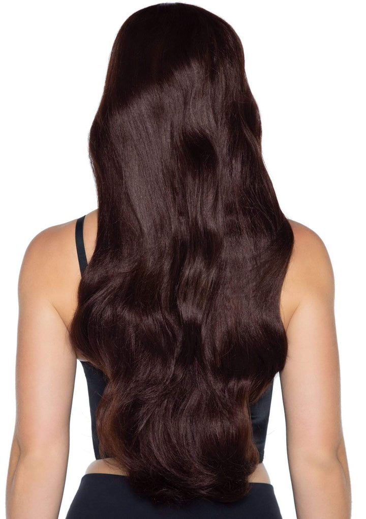 27" Long Wavy Wig with Side Swept Bangs