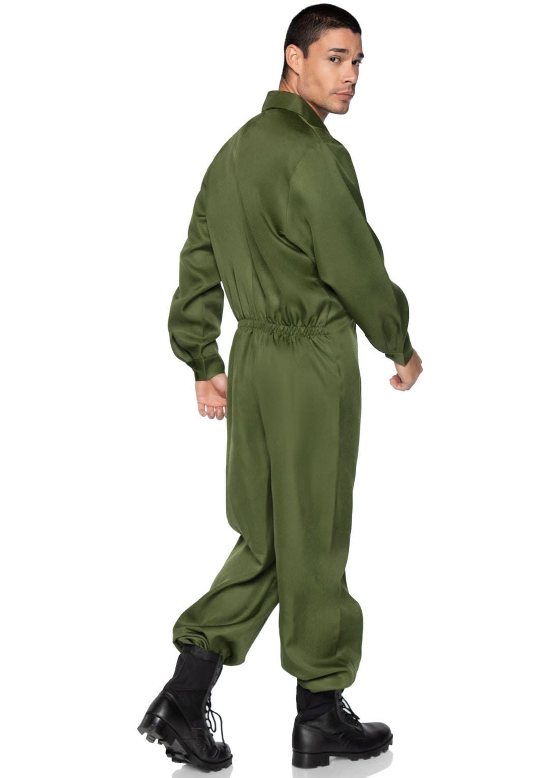 Collared Button-Up Solid Jumpsuit Overall's Men's Costume