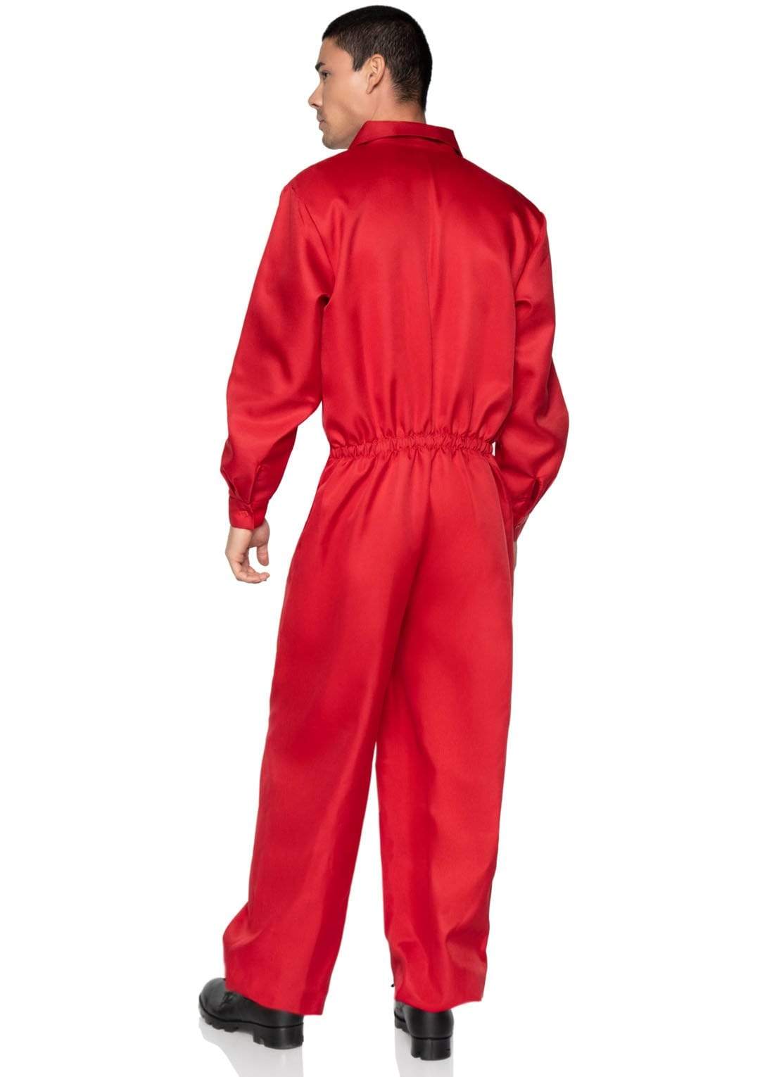 Collared Button-Up Solid Jumpsuit Overall's Men's Costume