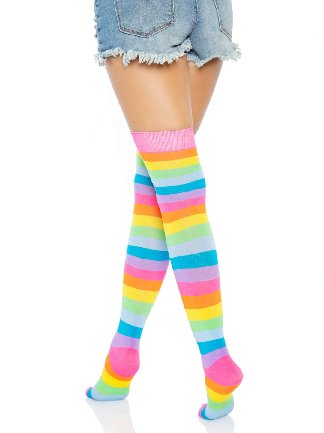 Neon Rainbow Thigh Highs