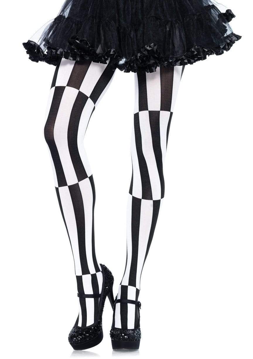 Black and White Striped Optical Illusion Tights