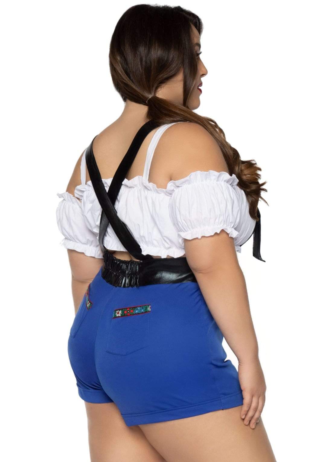 Plus Lederhosen Daisy Bib Suspenders and Cropped Peasant Top