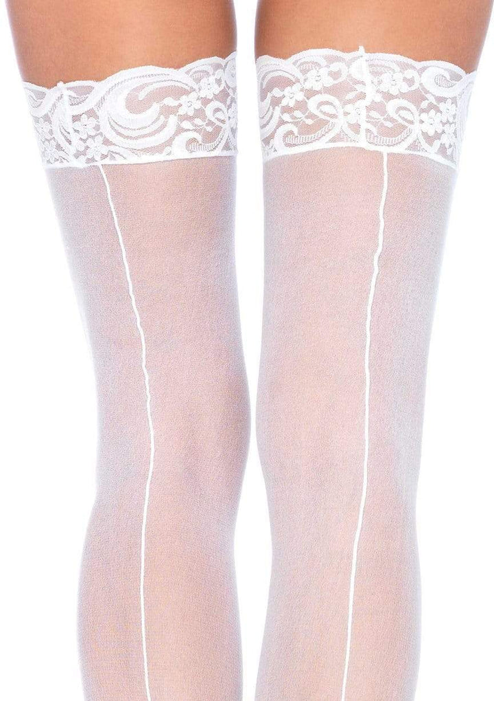 Lace Top Sheer Stockings with Backseam
