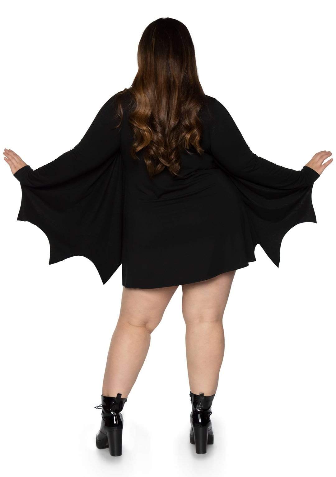 Spider Plus Size Mini T-Shirt Dress with Web Wing Sleeves