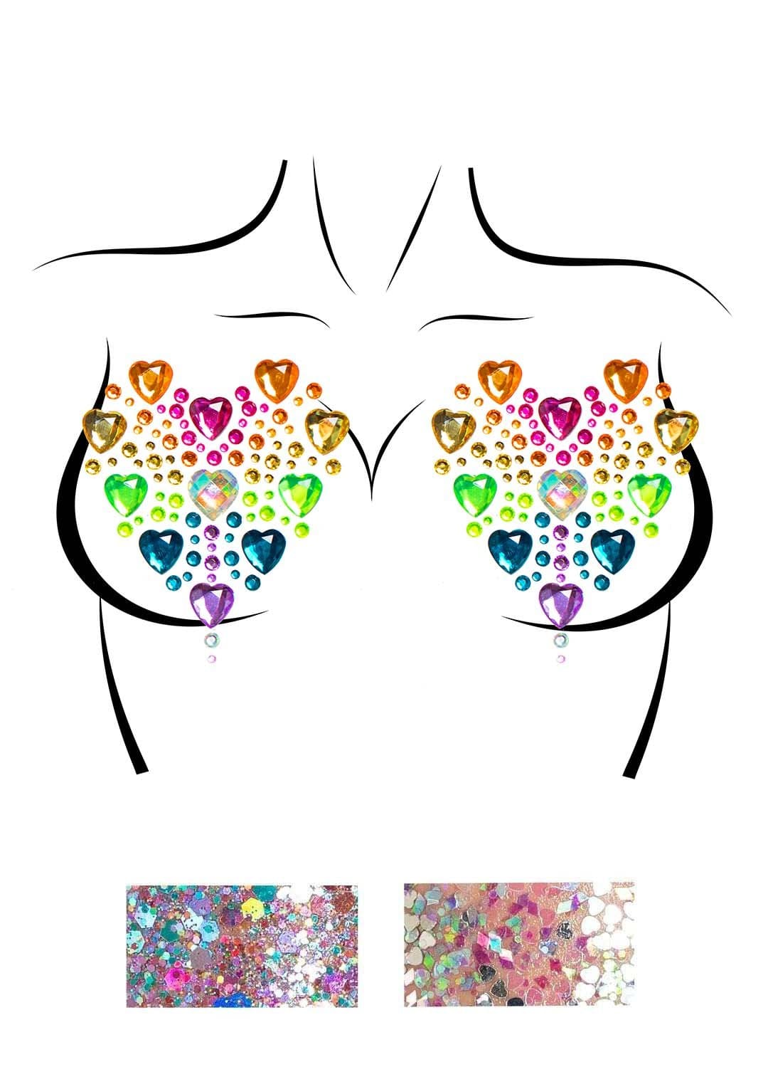Prism Nipple Jewels with Body Glitter