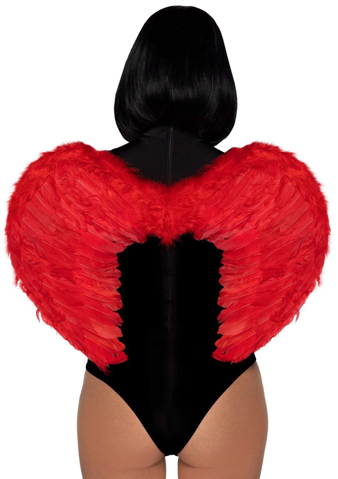 Red Marabou Trim Feather Wings with Elastic Straps