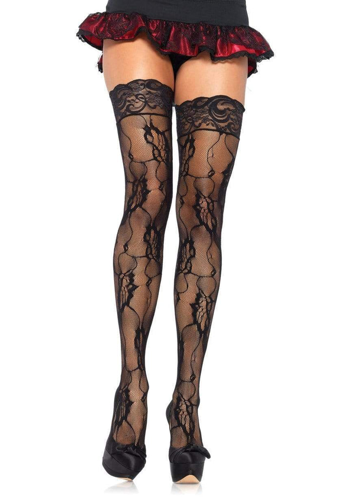 Romantic Rose Lace Thigh Highs with Lace Top