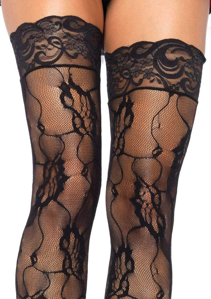 Romantic Rose Lace Thigh Highs with Lace Top