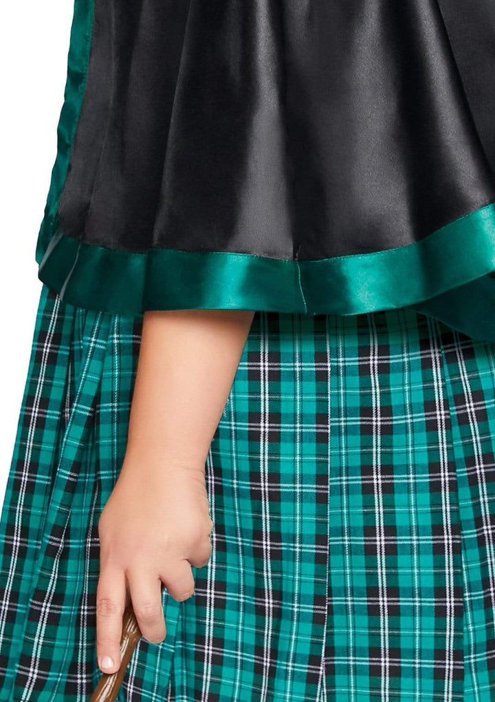 Spellcaster School Girl Plus Plunging Vest and Plaid Skirt and Cape with Attached Tie