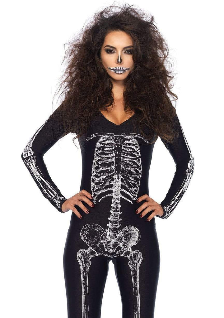 X-Ray Skeleton V-Neck Catsuit