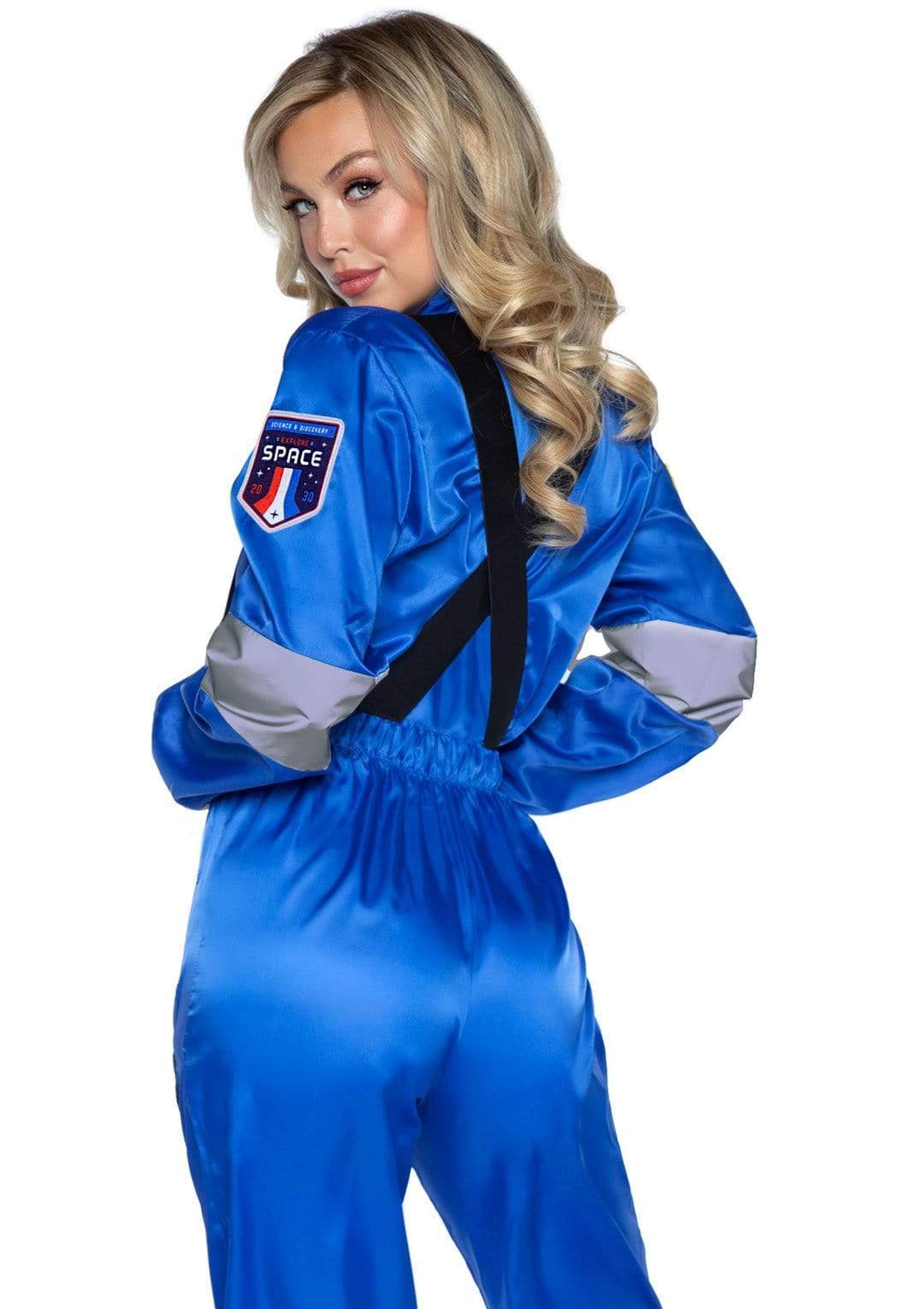 Space Explorer Zip Up Nylon Jumpsuit with Badge detail