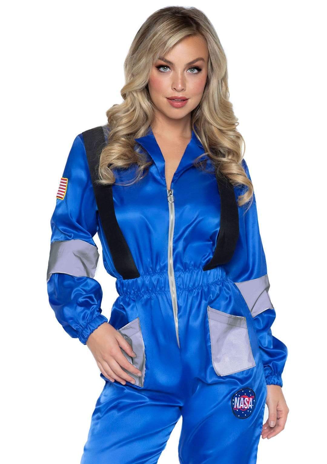 Space Explorer Zip Up Nylon Jumpsuit with Badge detail