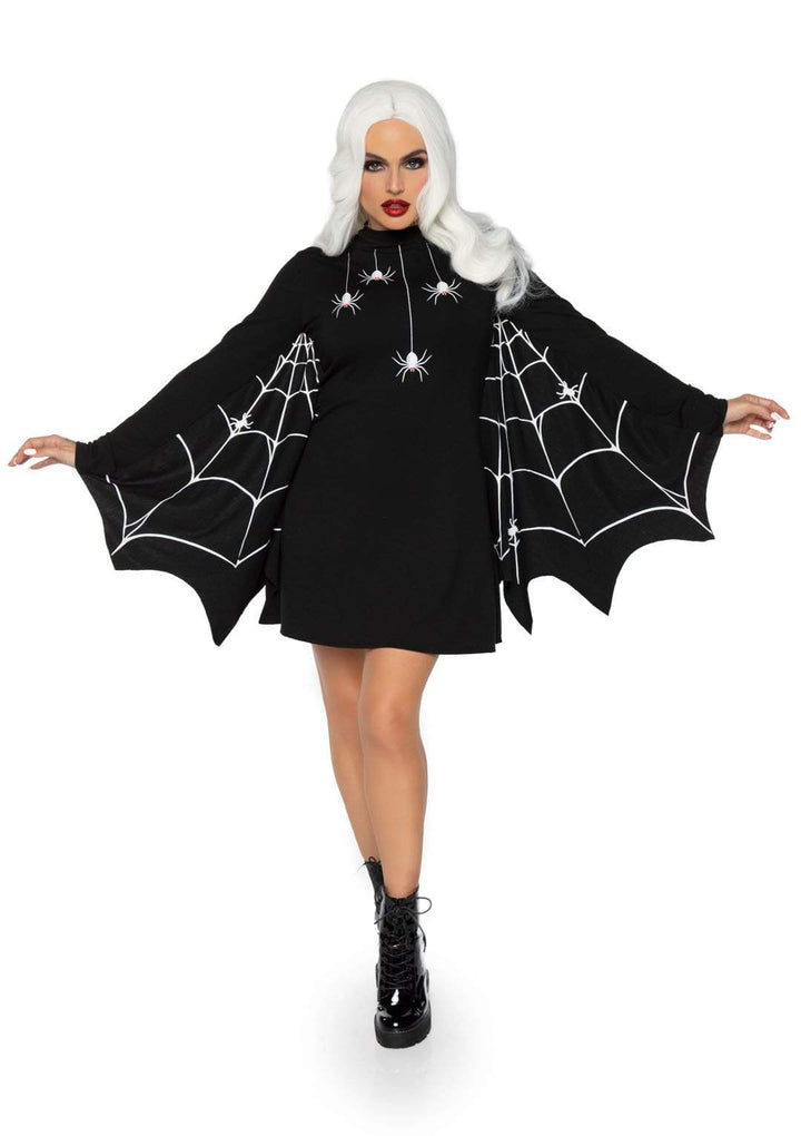 Spider Mini T-Shirt Dress with Web Wing Sleeves