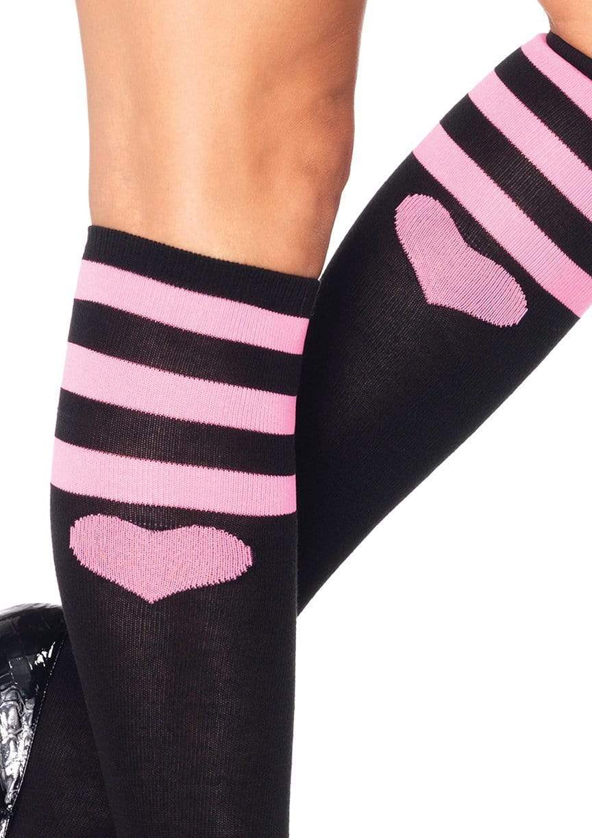 Hearts and Stripes Sweetheart Knee High Socks