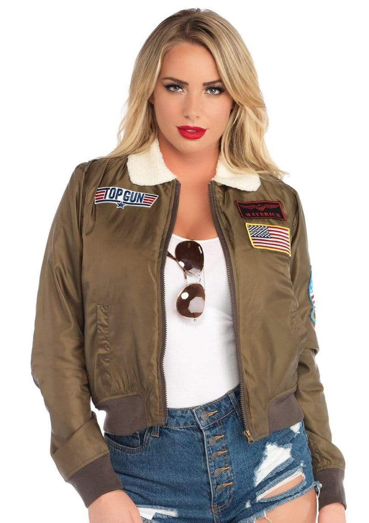 Top Gun Nylon Bomber Jacket with Maverick and Goose Name Badges