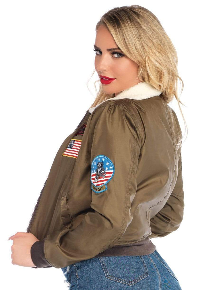 Top Gun Nylon Bomber Jacket with Maverick and Goose Name Badges