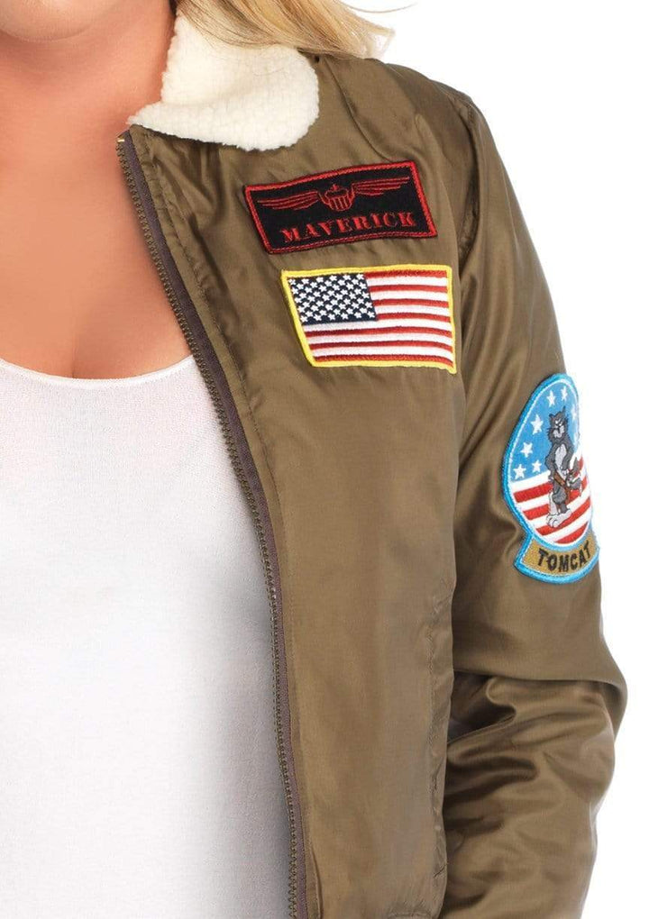 Top Gun Nylon Bomber Jacket with Maverick and Goose Name Badges