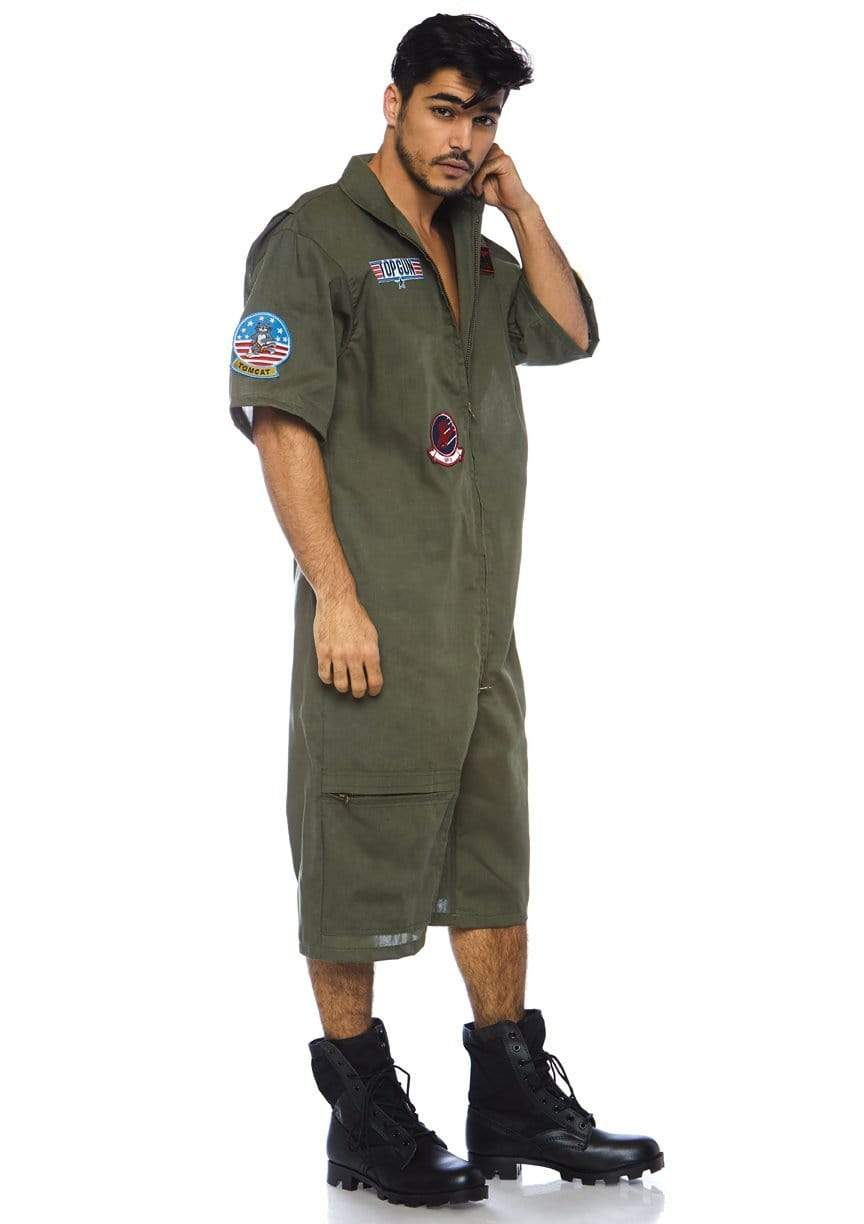 Top Gun Shorts Flight Suit with Maverick and Goose Name Badges Men's Costume