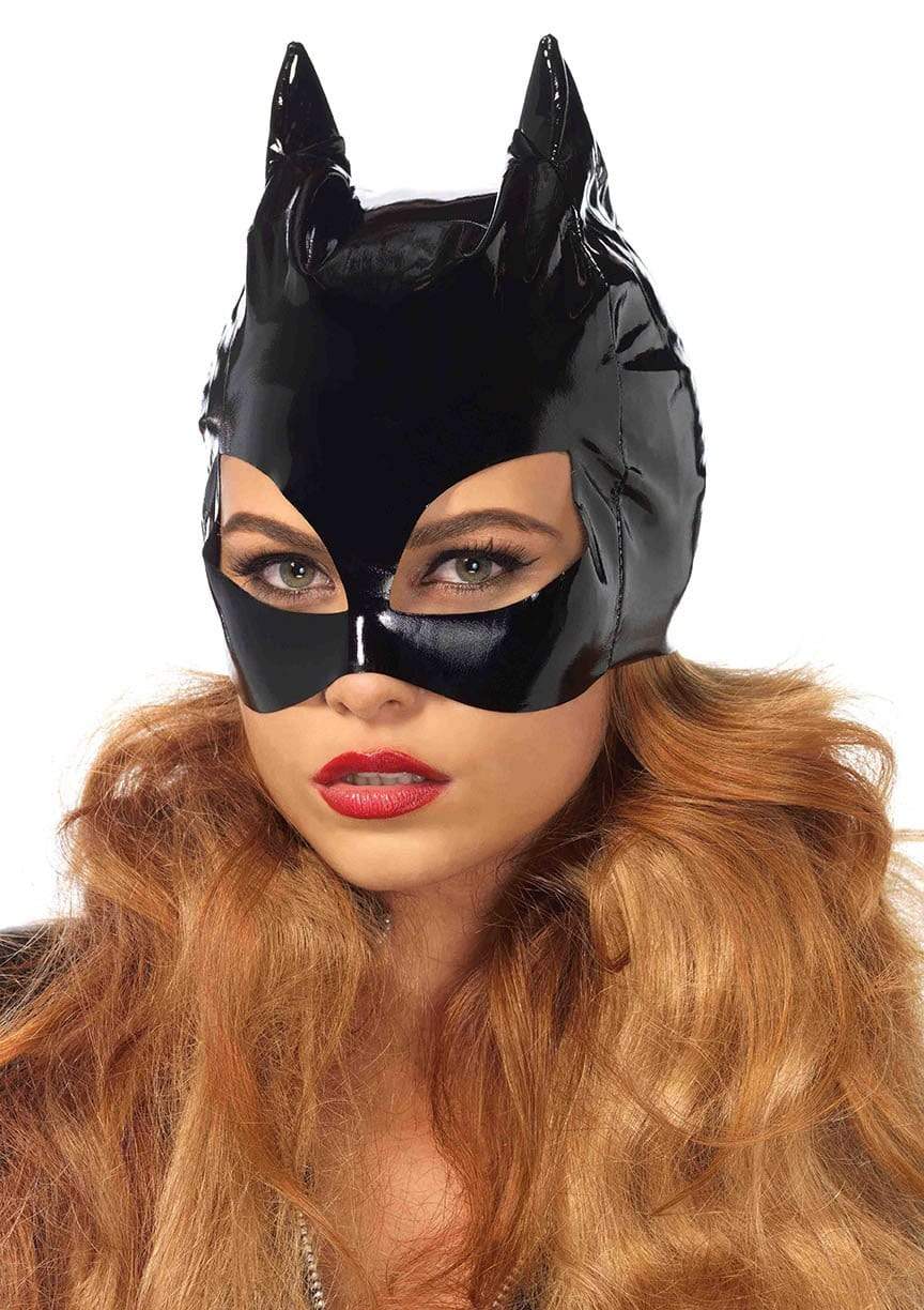 Wet Look Vinyl Cat Woman Mask