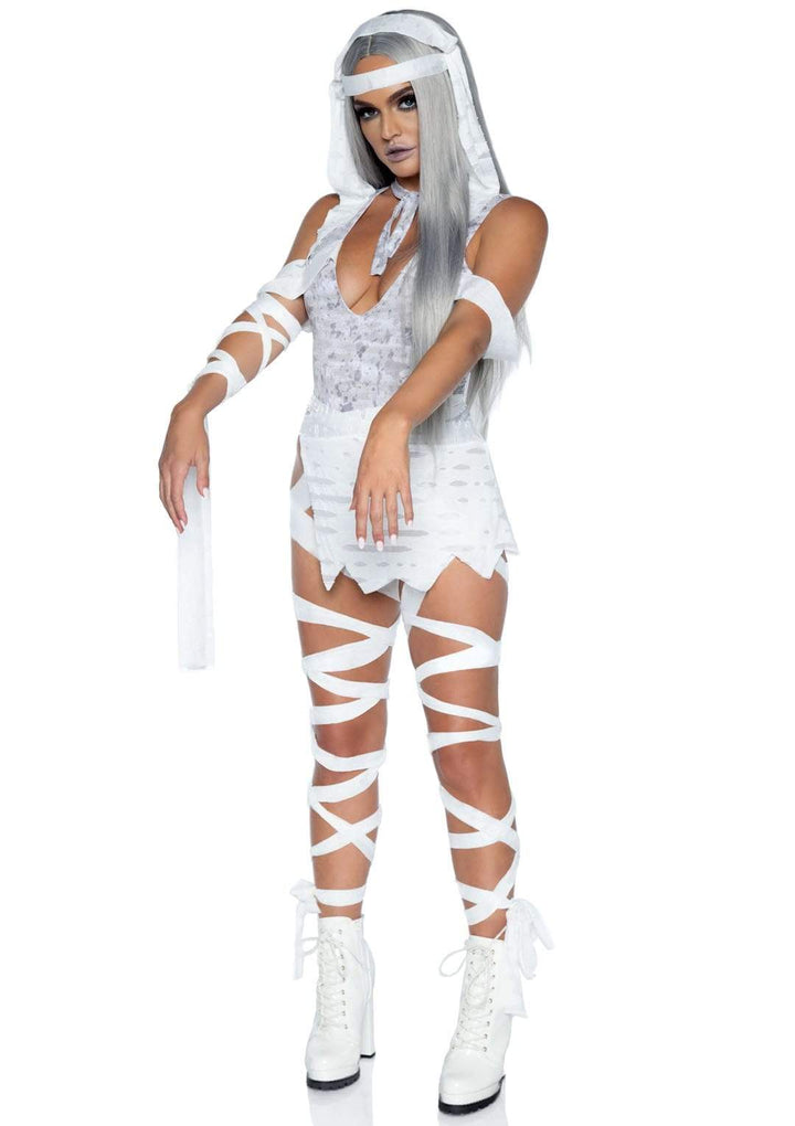 Sultry Mummy Bodysuit with Body Wraps and Wrap Skirt