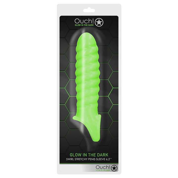 Ouch! Glow In The Dark Thin Swirl Penis Sleeve