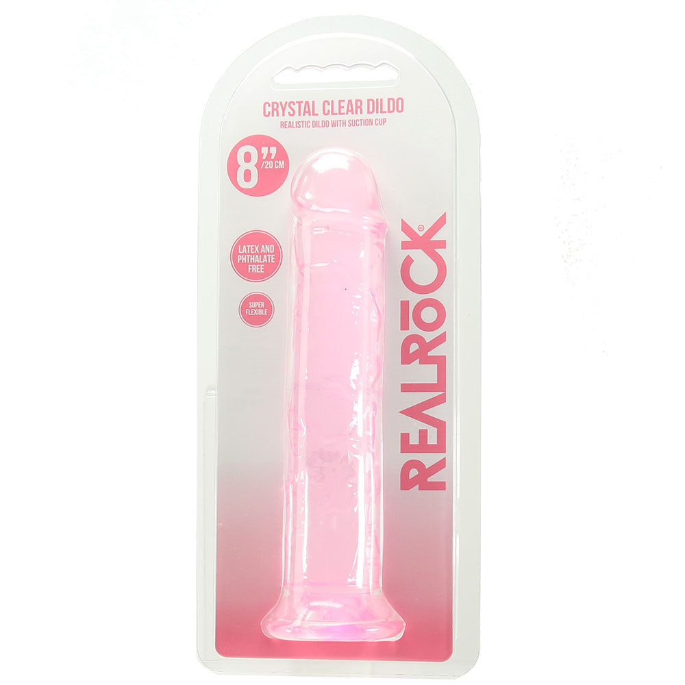 RealRock Crystal Clear Jelly 8 Inch Dildo