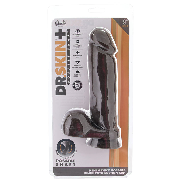 Dr. Skin 9 Inch Thick Posable Ballsy Dildo