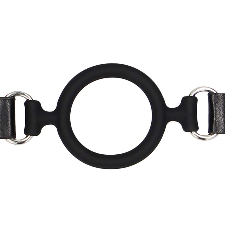 Black & White Strapped Silicone Ring Gag