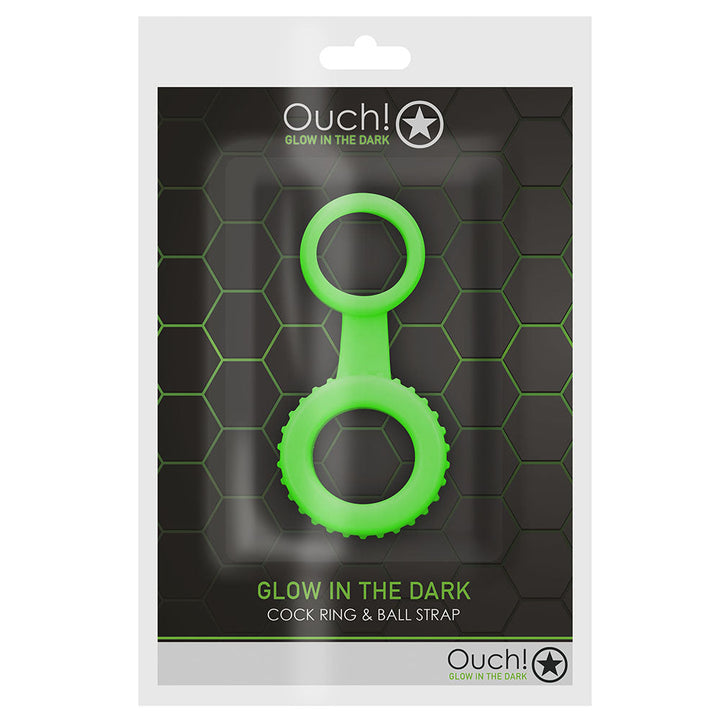 Ouch! Glow In The Dark Double Cock Ring