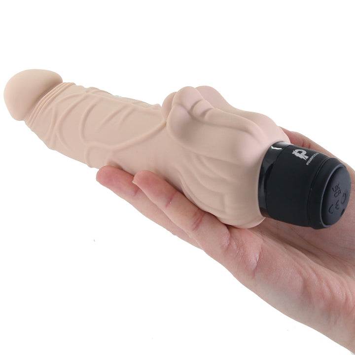 PowerCock 7 Inch Vibe with Clitoral Stimulator