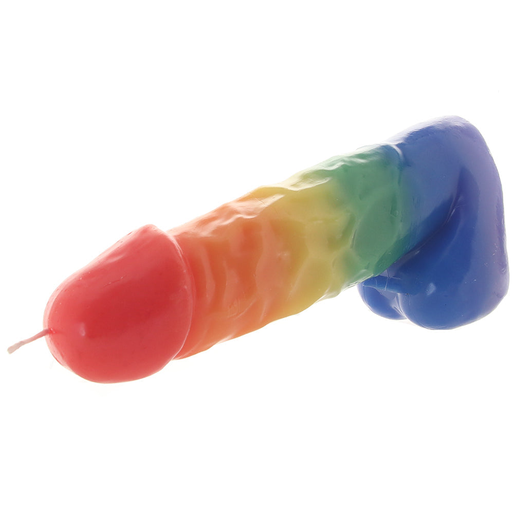 Pride Pecker Rainbow Drip Candle