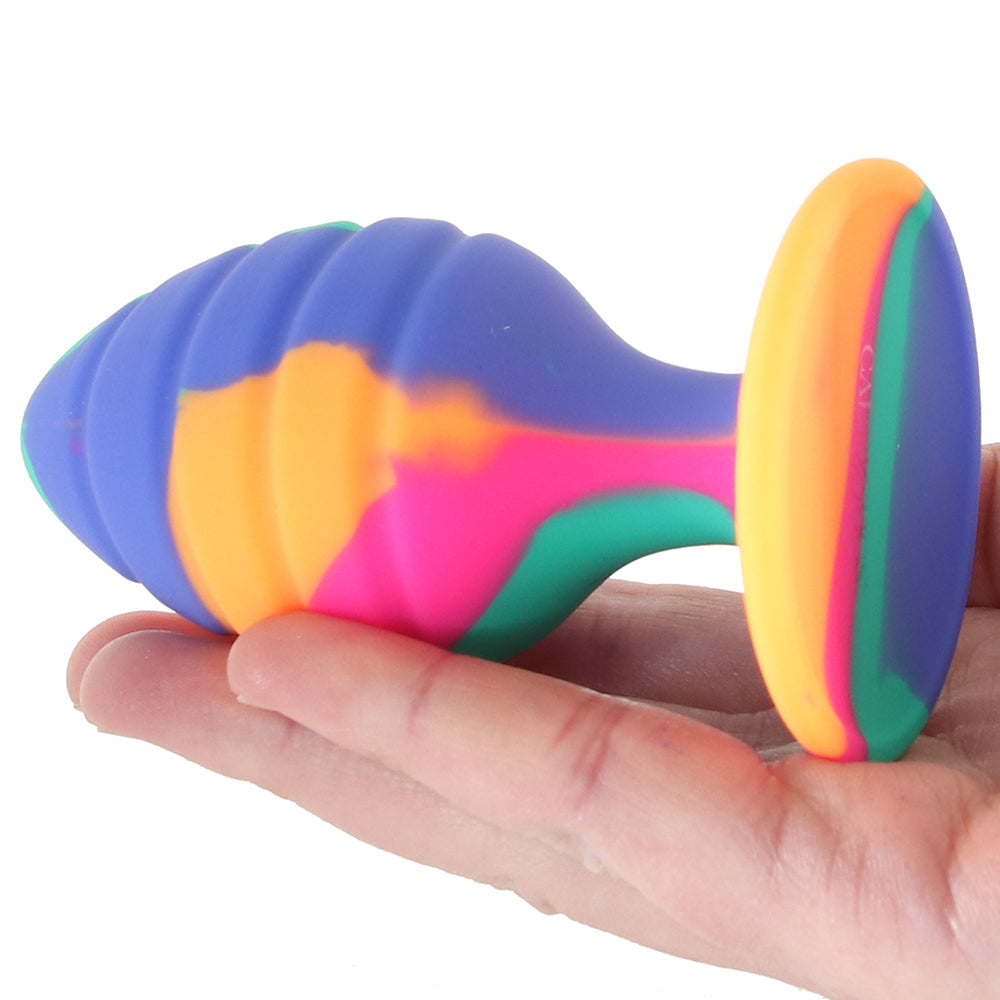 Cheeky Large Swirl Tie-Dye Butt Plug