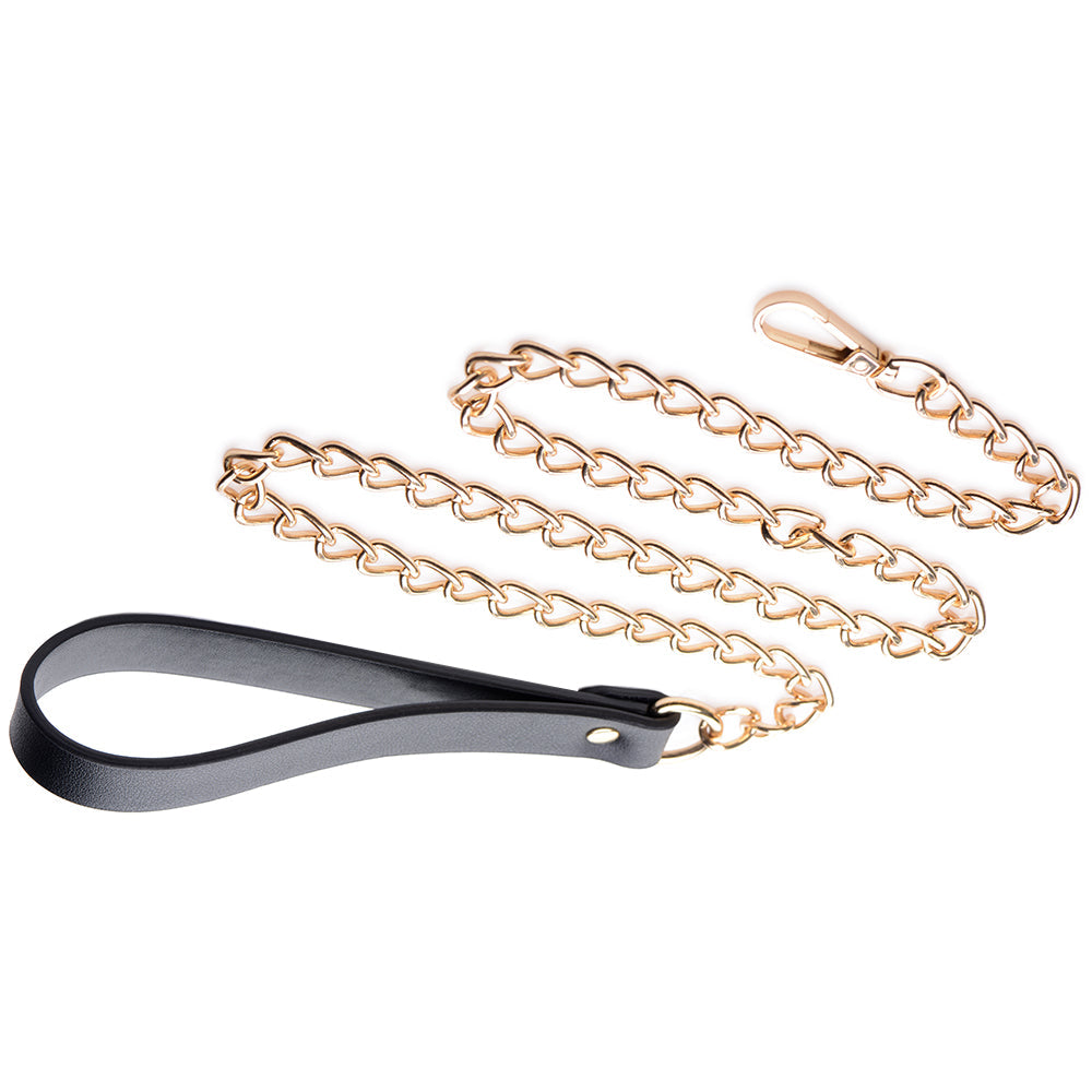 Master Series Leashed Lover Black & Gold Chain Leash