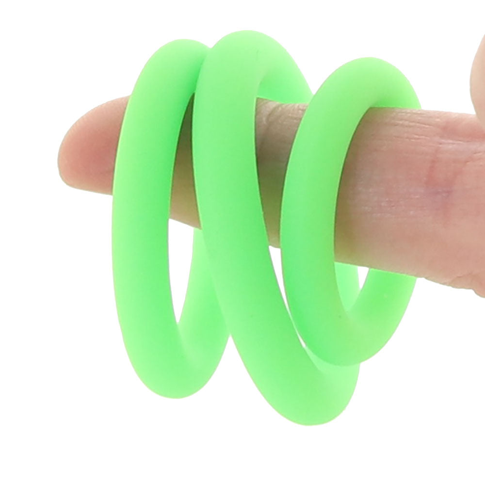 Ouch! Glow In The Dark 3pc Cock Ring Set