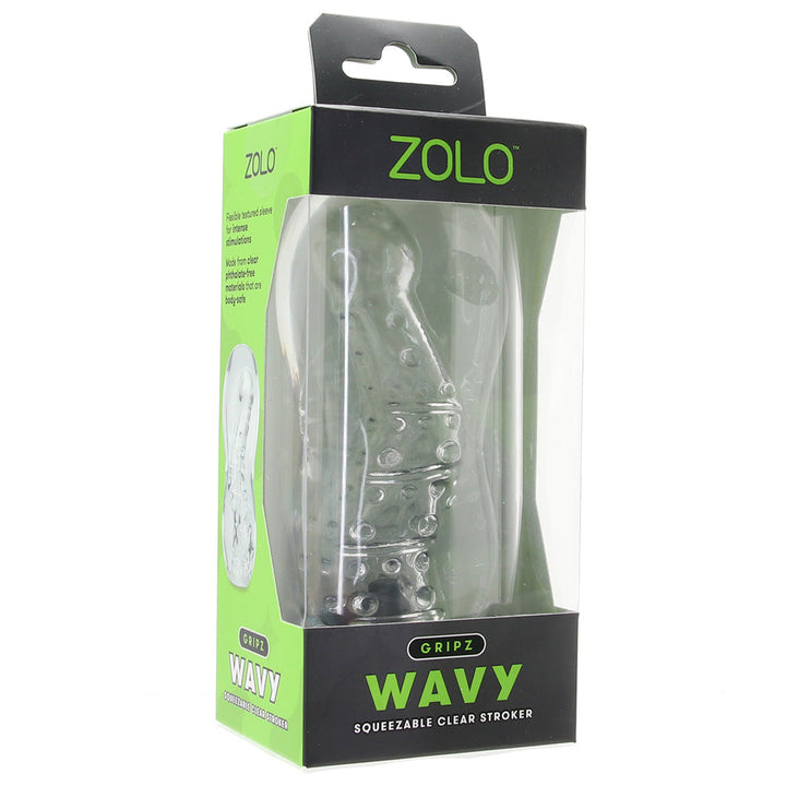 Gripz Wavy Squeezable Clear Stroker