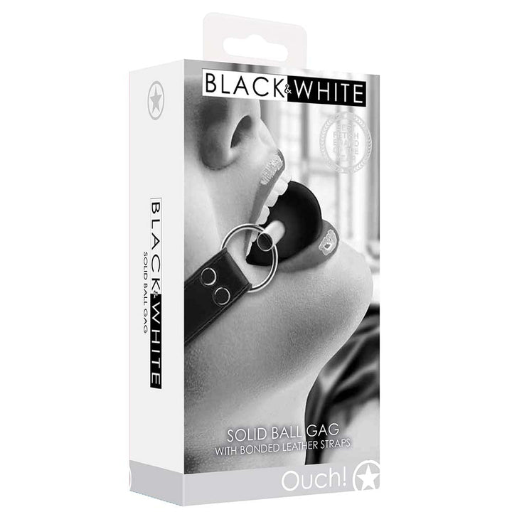 Black & White Solid Ball Gag