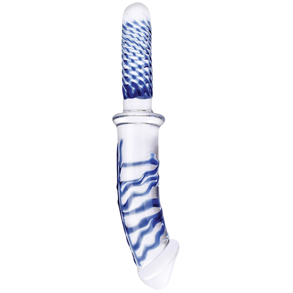 gläs 11 Inch Realistic Double Ended Handled Dildo