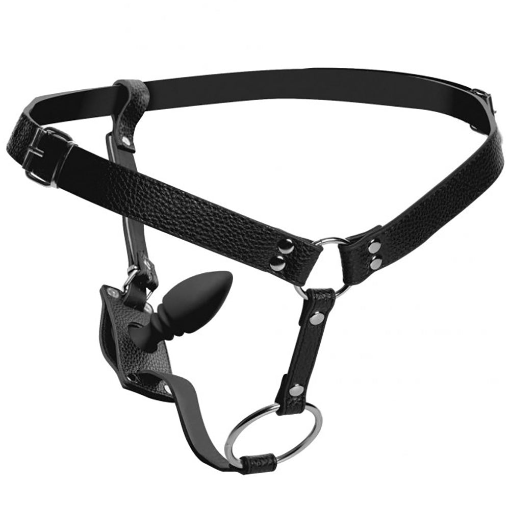 Strict Male Harness with Silicone Anal Plug