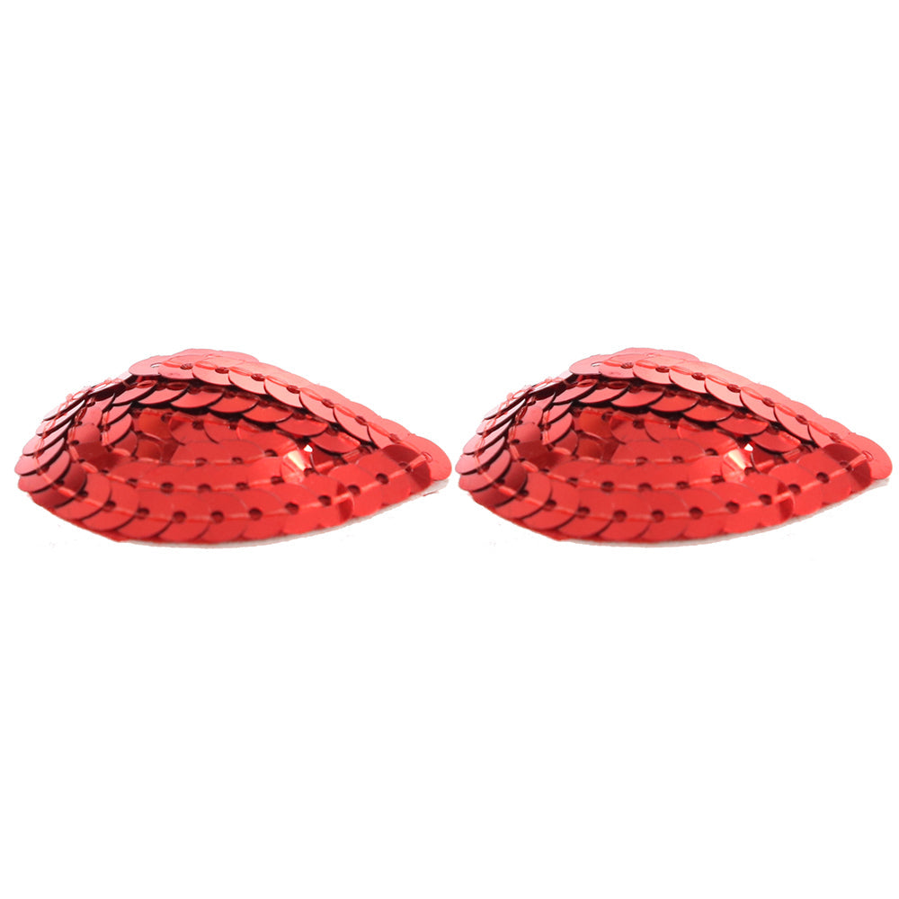 Nipple Couture Red Sequin Heart Covers