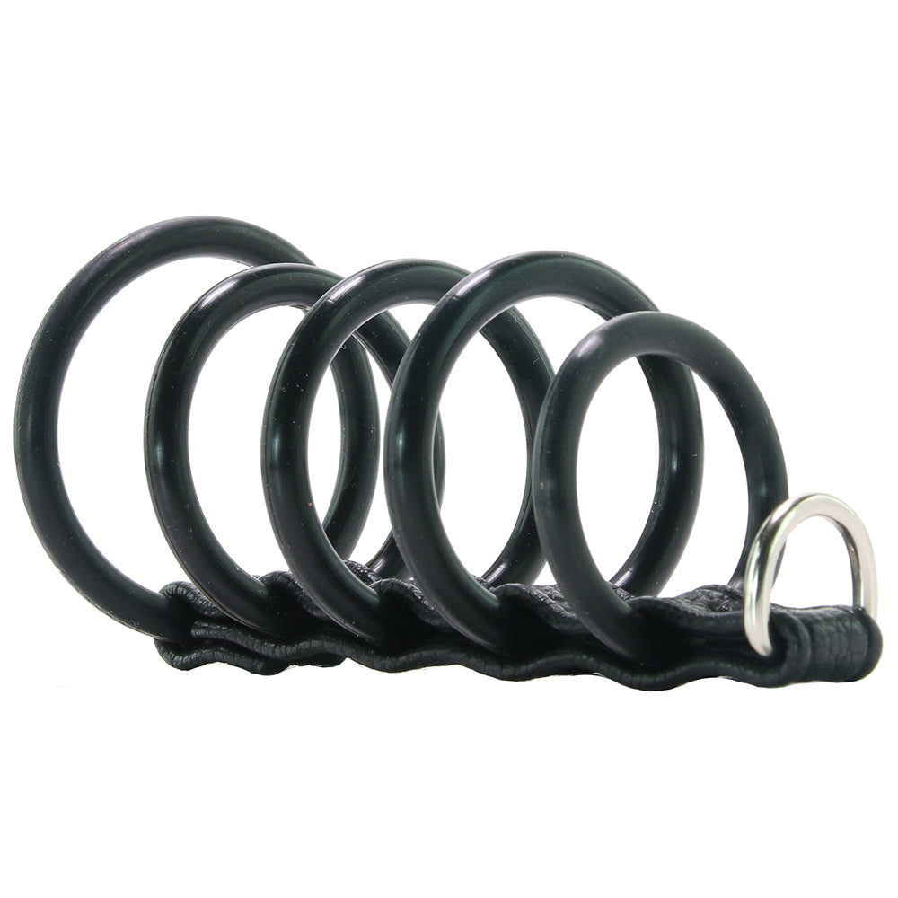 5 Ring Rubber Gates of Hell Cock Cage with Lead
