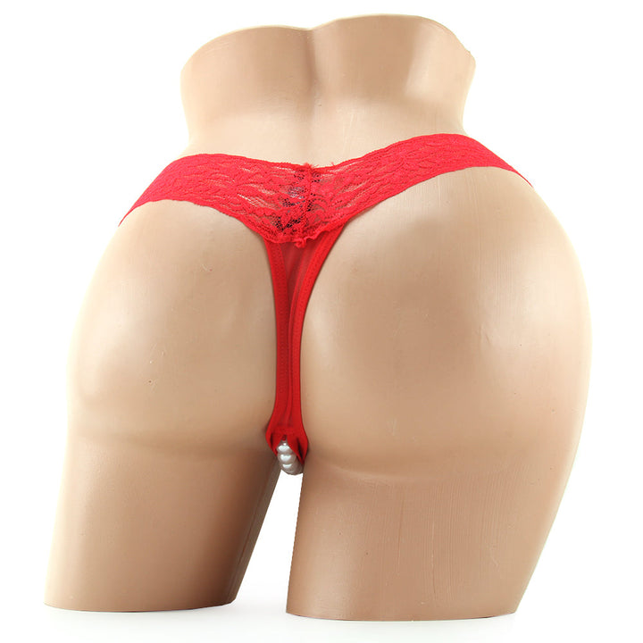 Stimulating Panties with Pearl Pleasure Beads Red