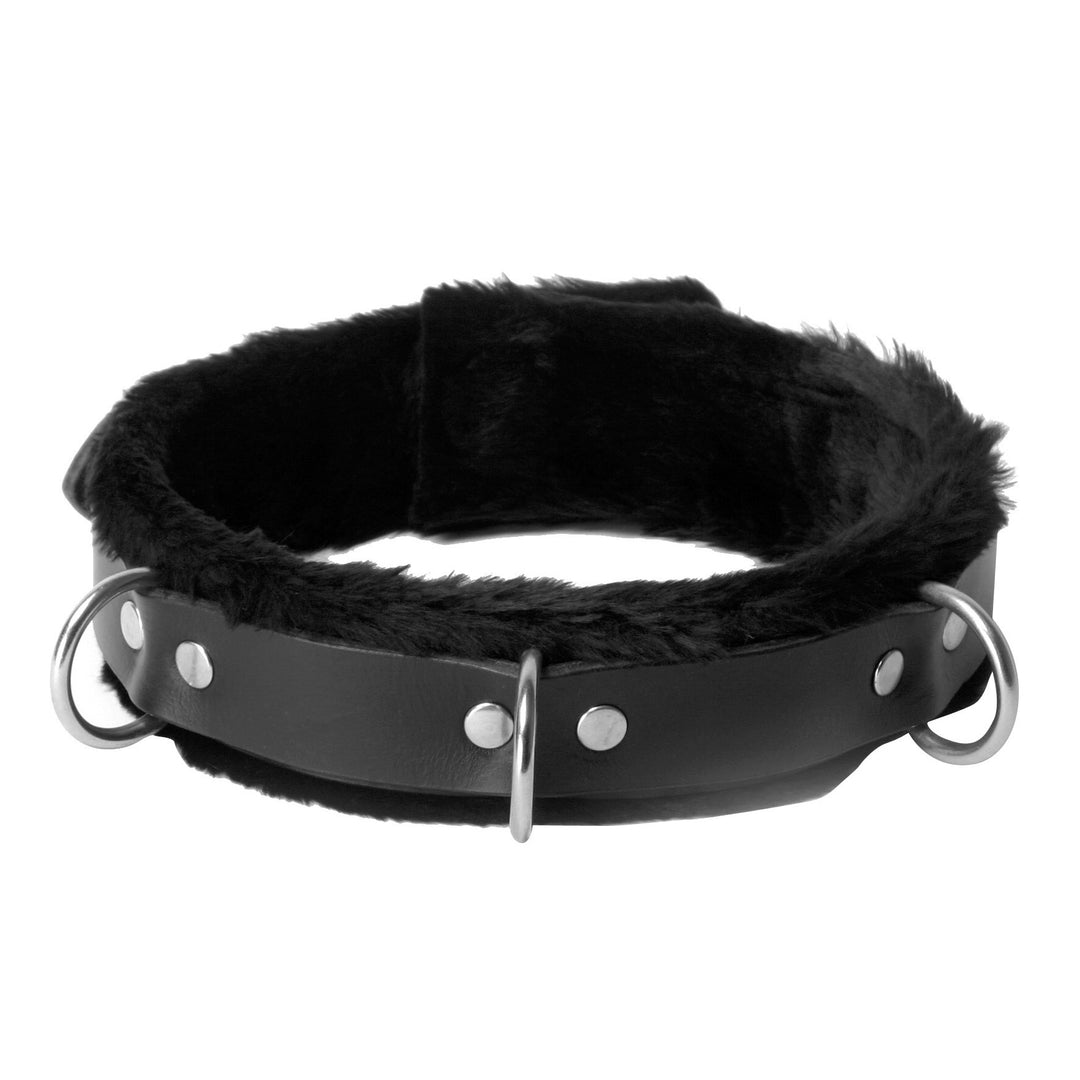 Strict Leather Narrow Fur Lined Locking Collar - SV513 - UPC-848518002020