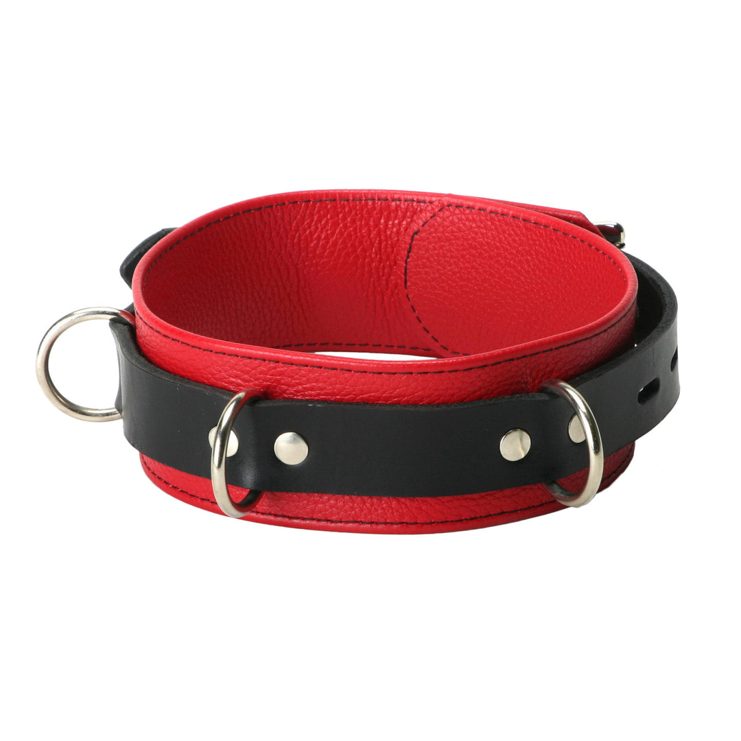 Strict Leather Deluxe Red and Black Locking Collar - TL102 - UPC-848518001429